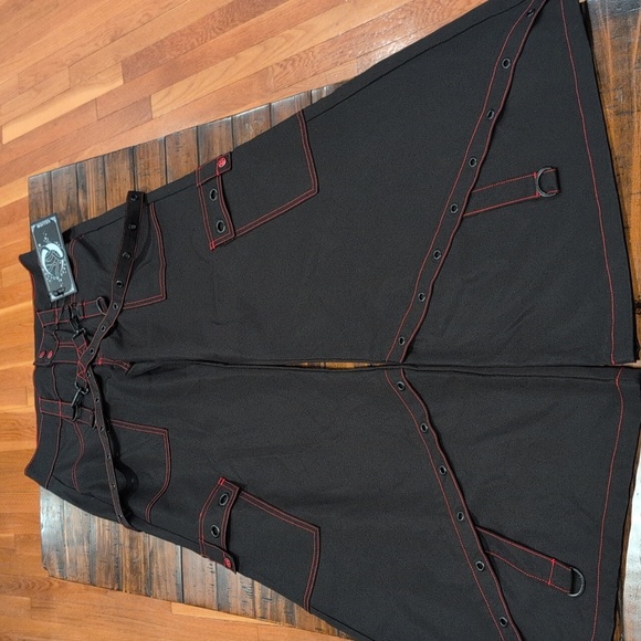 Killstar Night Species bondage Wide leg Flared Cargo Pants - Picture 1 of 12